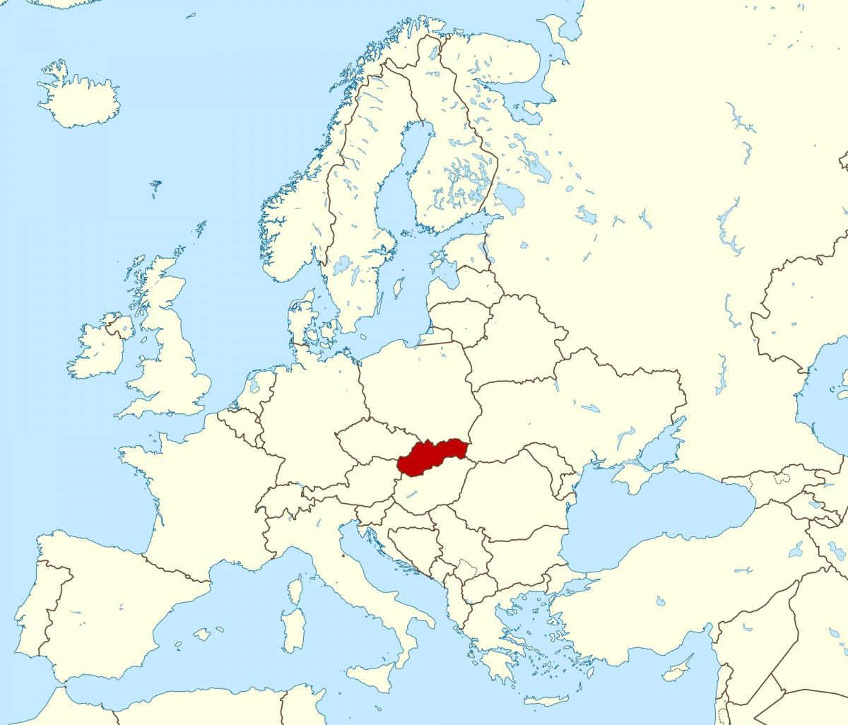 kartta Slovakia kartta euroopassa