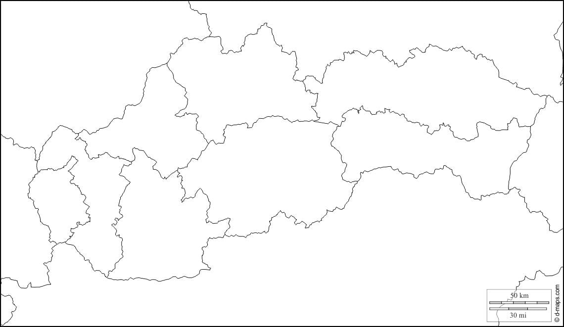 kartta Slovakia tyhjä