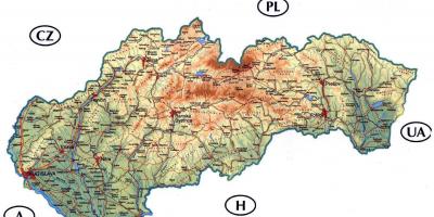 Yksityiskohtainen kartta Slovakia