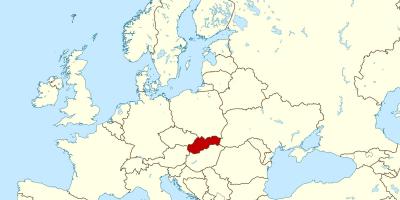 Kartta Slovakia kartta euroopassa