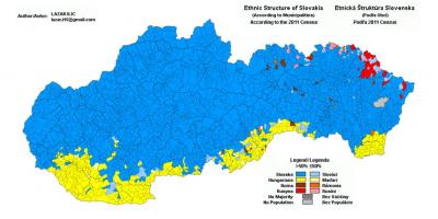 Kartta Slovakian etniset