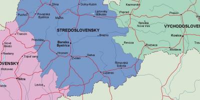 Kartta Slovakian poliittinen